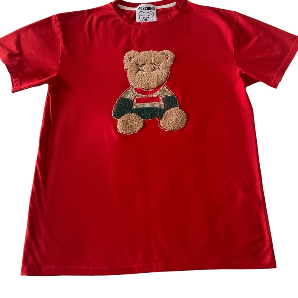 MOSCHINO Couture Large Bear Red t-shirt Size Medium